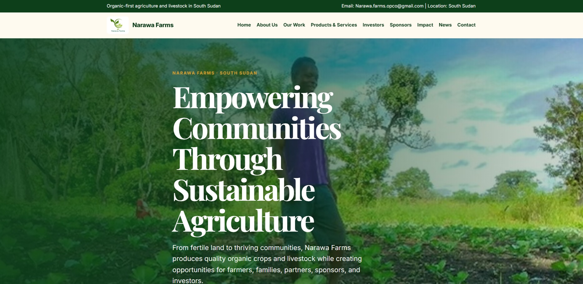 Página web de Narawa Farms
